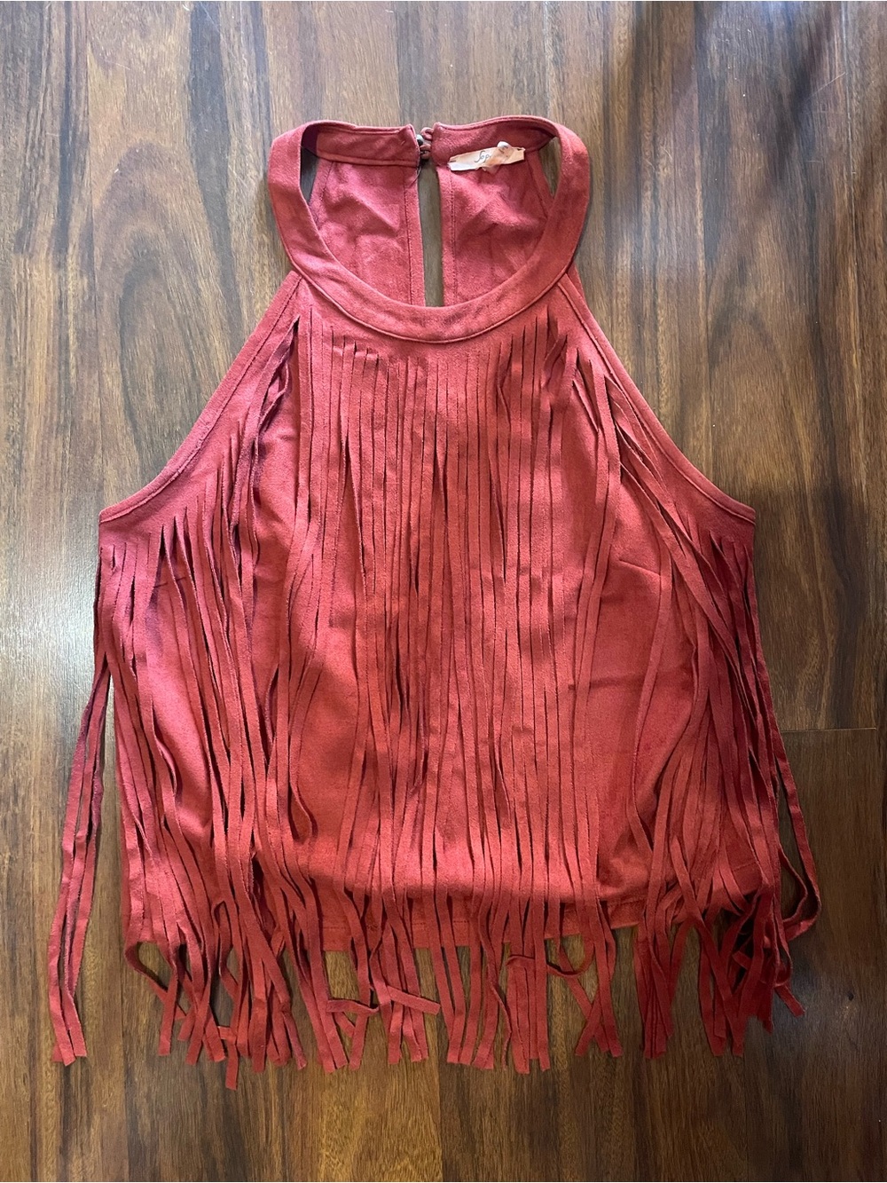 Fringe Halter Tank Top in Rust - ▶️BUNDLE 5/$15◀️
